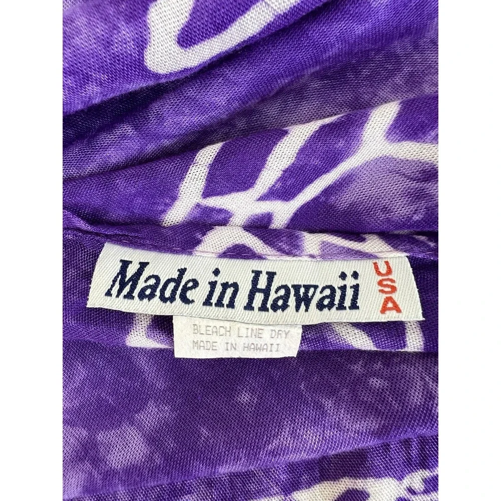 Vintage Made In Hawaii Scarf‎ Turtles Print Purple 68